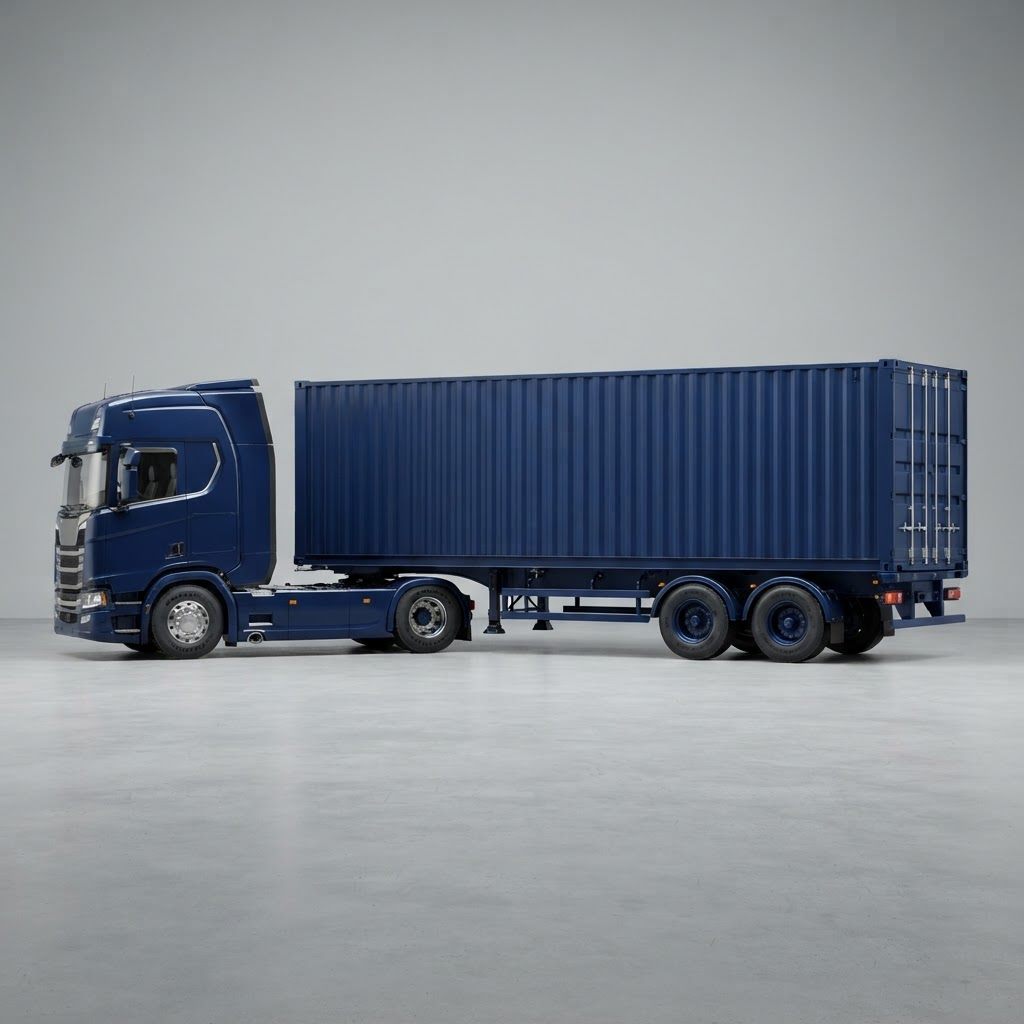 Kepala trailer Hino 700 menarik kontainer 40 kaki